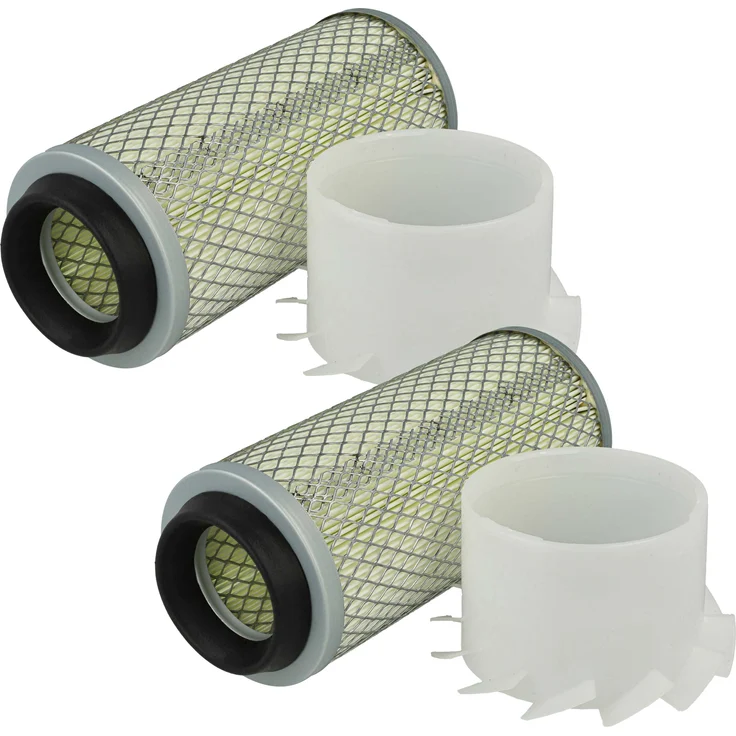 vhbw 2x Luftfilter kompatibel mit Bobcat X 220, Kubota D750-BWClark2, Ford 542B und KOHLER Bagger - Äußerer Motorfilter, schwarz/weiß/silber, einfach zu wechseln, optimaler Motorenschutz