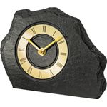 AMS Tischuhr T1105, Schiefer mit elegantem Ziffernblatt für Wohnzimmer und Esszimmer