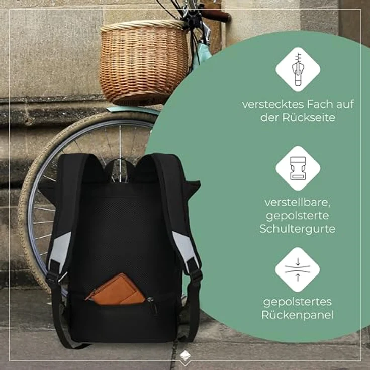 travelite BASICS Roll-Up Rucksack, wasserfestes Plane Material, atmungsaktive Rückwand, ideal für Wanderungen und Freizeit, in vielen Trendfarben erhältlich – Bild 7