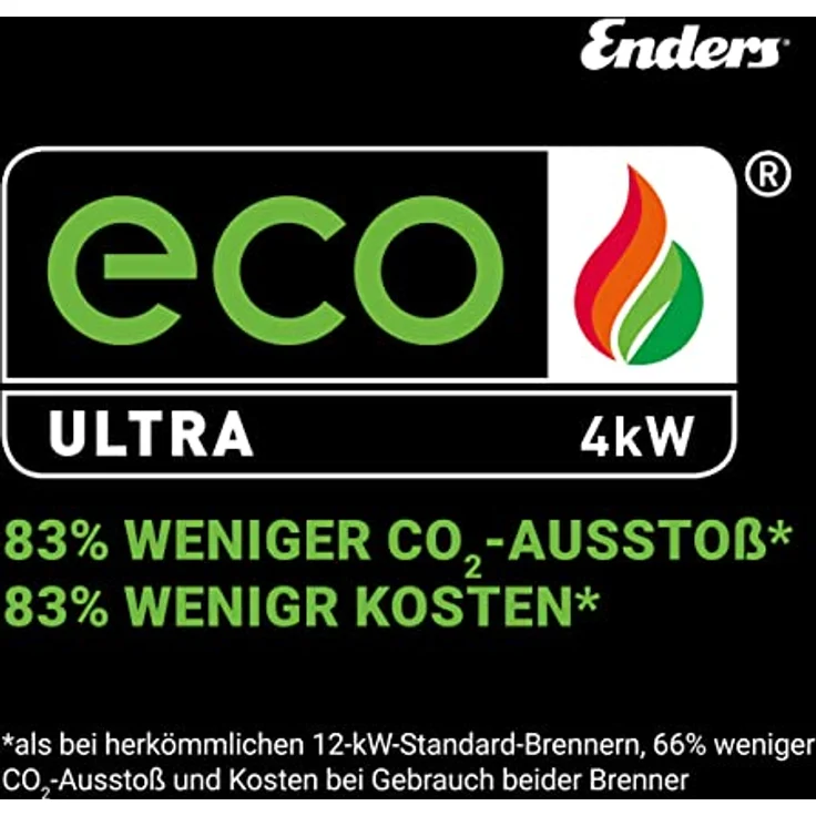 Enders® Terrassenheizer Gas ECOLINE PURE, Gas-Heizstrahler 5640, Terrassenstrahler mit Ultra Brenner-Technologie, Transporträder, Umkippsicherung – Bild 3