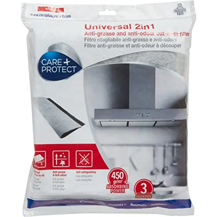 CARE + PROTECT Zuschneidbarer Universalfilter 2in1 Anti-Fett und Anti-Geruch