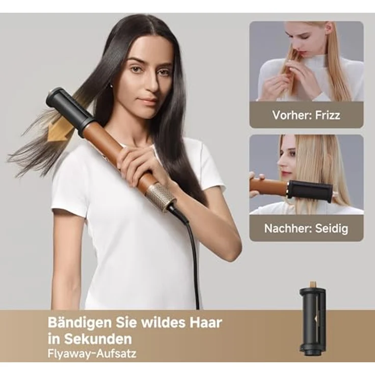 DREAME AirStyle Pro, 7-in-1-Hairstyler, Schnelltrocknend, 2 Lockenaufsätze, Volumen für das Haar, glättende Bürste, Frizz-Reduzierung, Lederset, Airflow-Styling – Bild 3