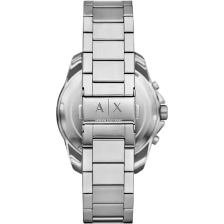Armani Exchange Herren Analog Quarz Uhr mit Edelstahl Armband AX7166SET, 44mm Gehäuse, schwarzes Zifferblatt, silbernes Edelstahlband, wasserdicht bis 100m – Bild 4