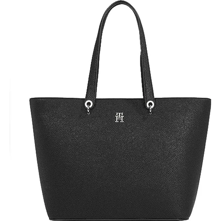 Tommy Hilfiger Shopper TH EMBLEM TOTE, BDS Black, mit TH-Emblem vorne - Preisvergleich – Bild 2