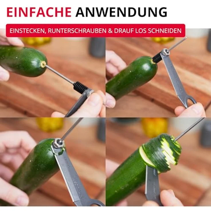 WESTMARK Gemüseschneider Radimax Black Edition, Spiralschneider für Rettich, Gurke und Zucchini, ergonomischer Griff, aus Aluminium und Edelstahl, anthrazit, Made in Germany – Bild 2