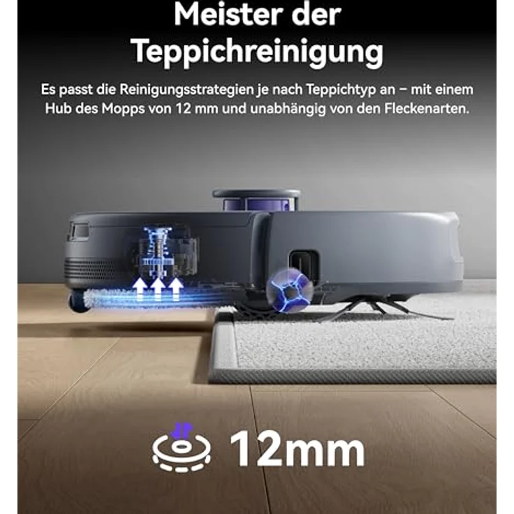 Narwal Freo Z10 Ultra Saug- & Wischroboter, 65W, 120 Min Laufzeit, 0,8L, Laser-Navigation, WLAN, beutellos, grau – Bild 7