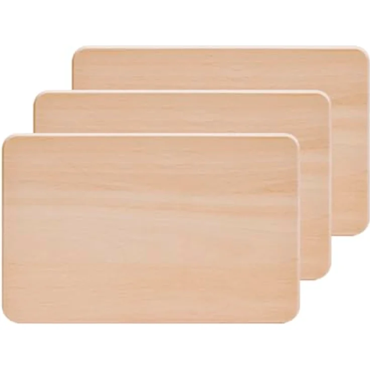 Zeller 22004 Vesperbrettchen, 3-er Set, Buche, ca. 22 x 14 x 1 cm – Bild 2