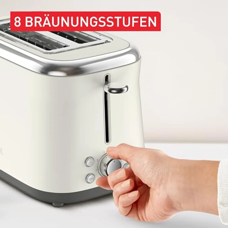 Tefal TT720AE0, Toaster in Weiss mit 850 Watt Leistung, Auftaufunktion und Brötchenaufsatz – Bild 6