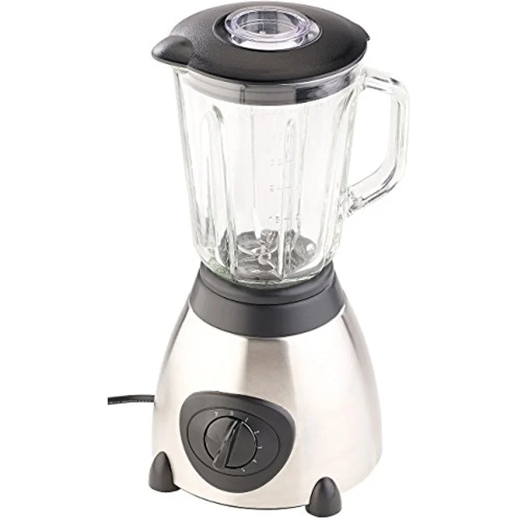 Rosenstein & Söhne Standmixer, Glas, 600W, 1,5 Liter, 5 Geschwindigkeiten, Pulse-Funktion, silber, schwarz – Bild 2