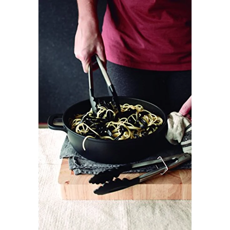 LACOR 25832 Bratentopf mit Glasdeckel, Aluminium, 32 cm, 5,2 lt, Schwarz – Bild 2