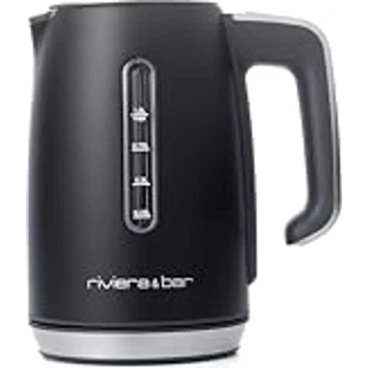 Riviera & Bar Wasserkocher Inox 1L, 2000W mit 5 Temperaturstufen, LCD-Anzeige, Warmhaltefunktion 30 Min, Überhitzungsschutz, Schwarz