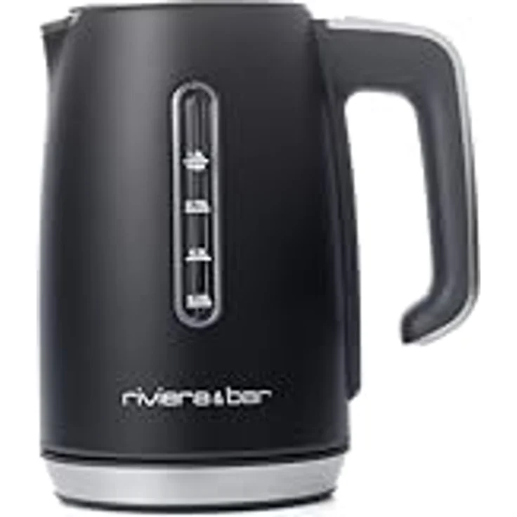 Riviera & Bar Wasserkocher Inox 1L, 2000W mit 5 Temperaturstufen, LCD-Anzeige, Warmhaltefunktion 30 Min, Überhitzungsschutz, Schwarz – Bild 1