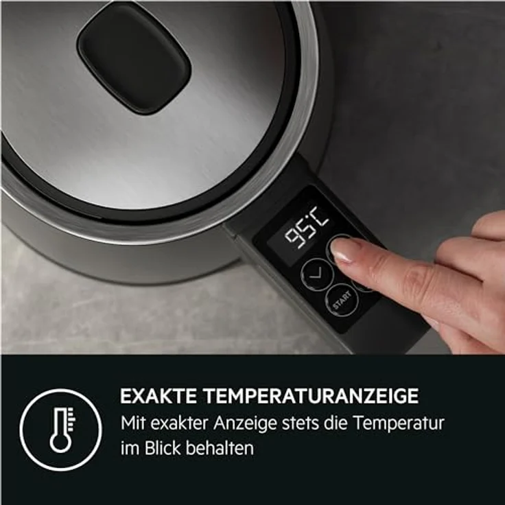 AEG K5-1-6ST Wasserkocher, 2400 Watt, 1,7 Liter, Kalkfilter entnehmbar, Wasserstandsanzeige, Warmhaltefunktion, silber – Bild 6
