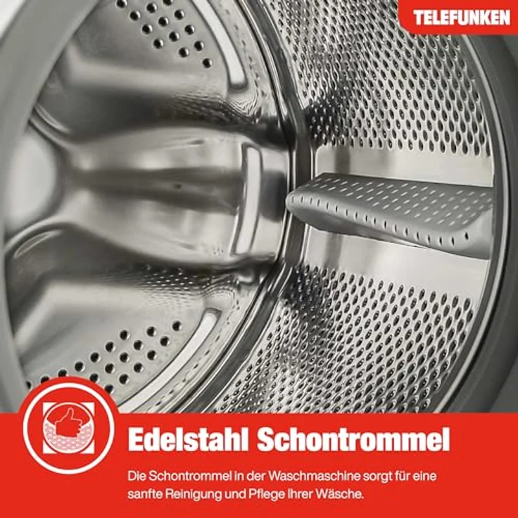Telefunken W714AS1W Waschmaschine 7kg, Frontlader mit 1400 U/Min., Inverter Motor, AquaStop, Schontrommel, weiß – Bild 5