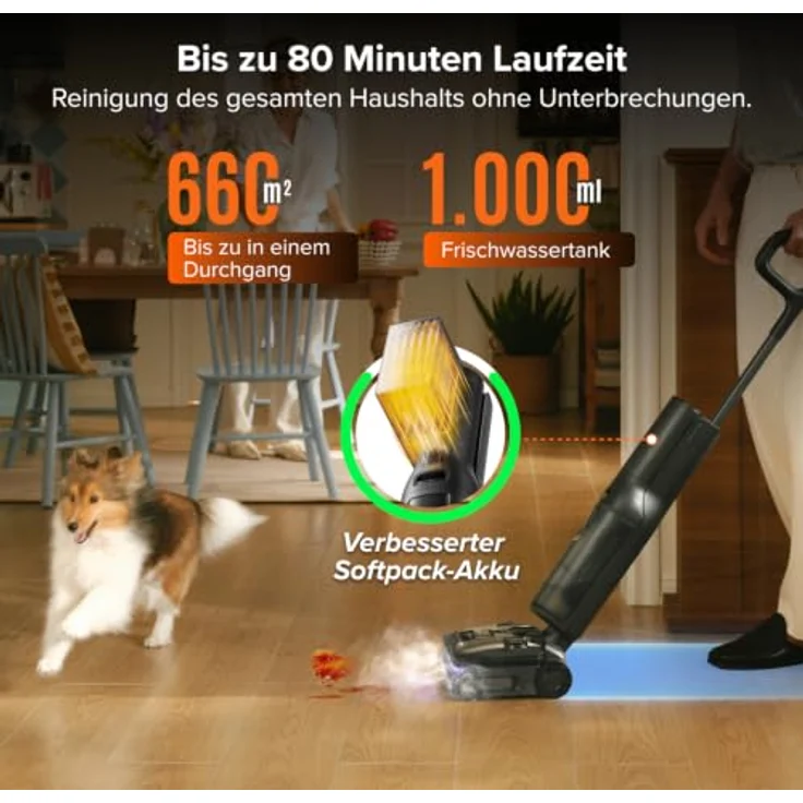 Roborock F25 Steam Set, Nass Trockensauger mit 25.000 Pa Saugkraft, 180 °C Dampfmopp und Hochtemperatur-Selbstreinigung – Bild 6