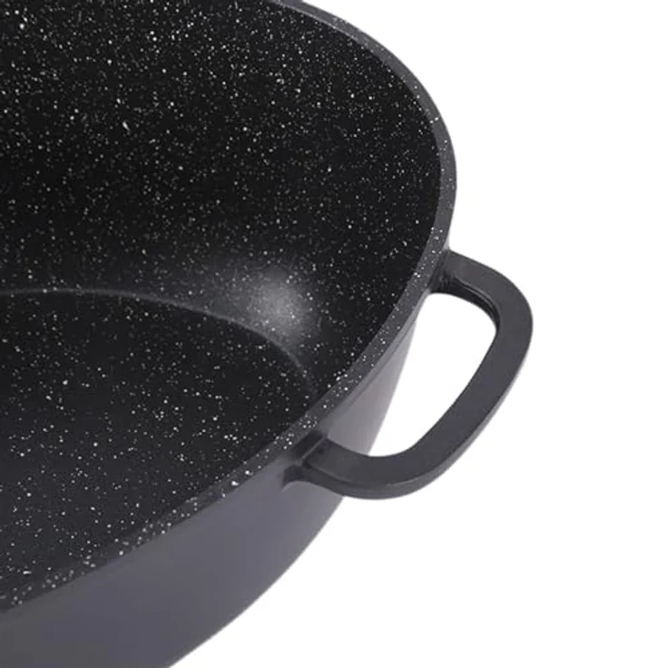Alu Guss Oval Bräter ø38cm Induktion Topf Schmortopf Marmorbeschichtung – Bild 4