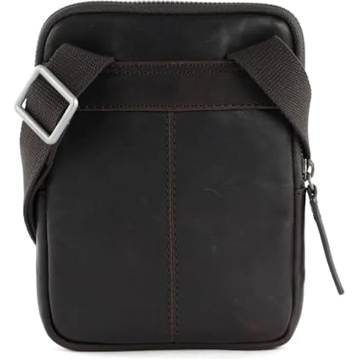 Strellson Brick Lane Brian, Umhängetasche aus naturbelassenem Rindleder, braun, 14.5 x 3.5 x 19 cm – Bild 3
