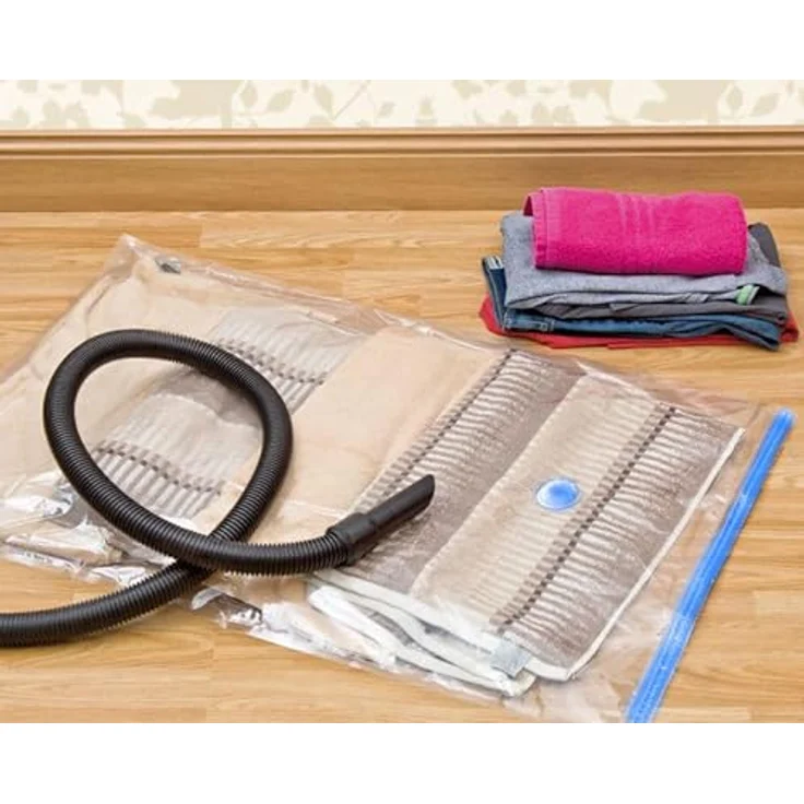 Ruhhy Vakuumierbeutel Vakuumbeutel-Set für Kleidung 15-teilig: Wiederverwendbar, 3 Größen, Transparent/Blau - Preisvergleich – Bild 5
