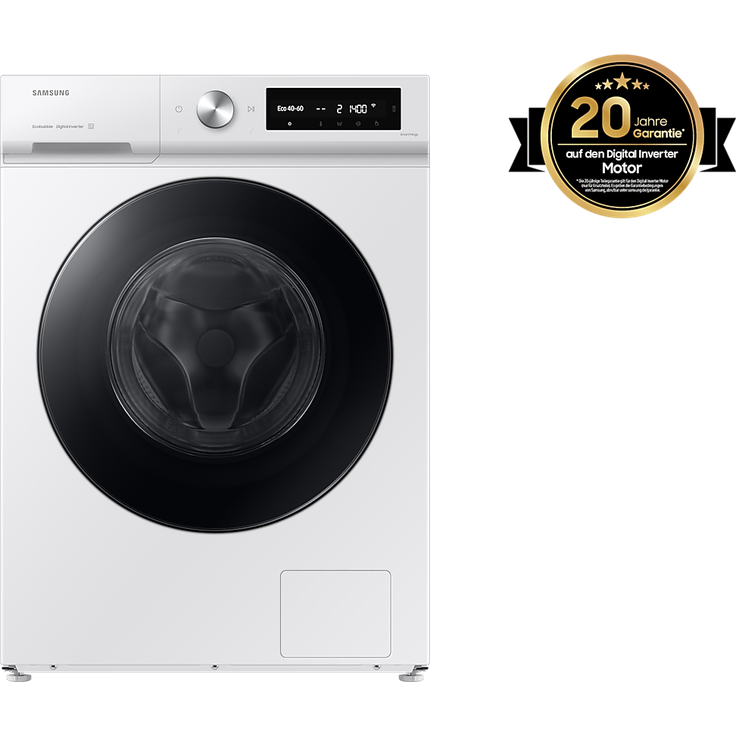 Samsung WW7000D, Waschmaschine, Ecobubble & AI Energy, Bespoke Design, EEK: A (-20%), 9 kg White