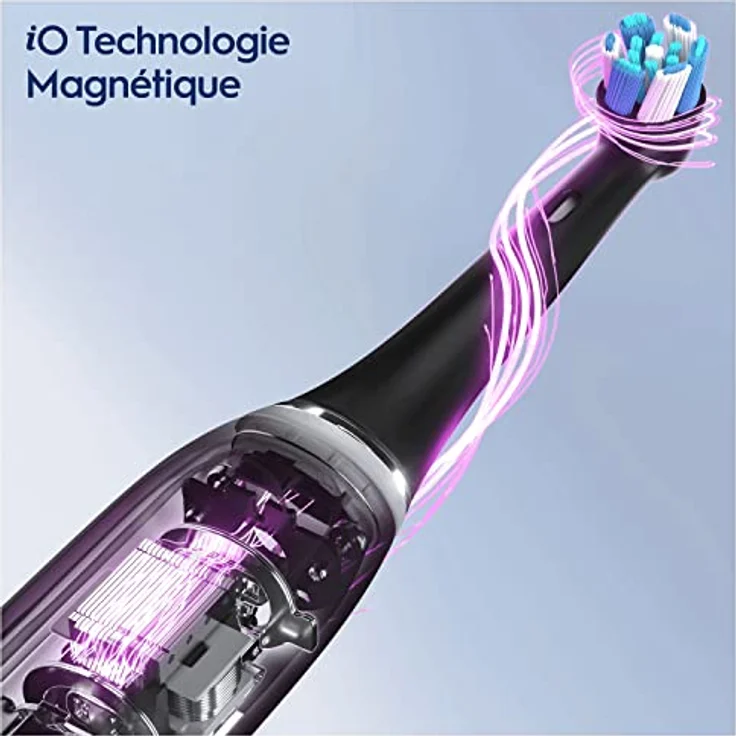 Oral-B iO 6 elektrische Zahnbürsten, 2 Stück, Schwarz und Rosa, Griffe mit schwarzem und weißem Display, Bluetooth, 3 Bürsten – Bild 4