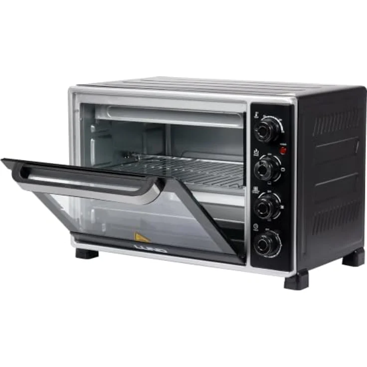 LUND Elektrobackofen 2000W 38l, Multifunktionsbackofen mit Drehspieß und Thermo-Zirkulation, schwarz – Bild 2
