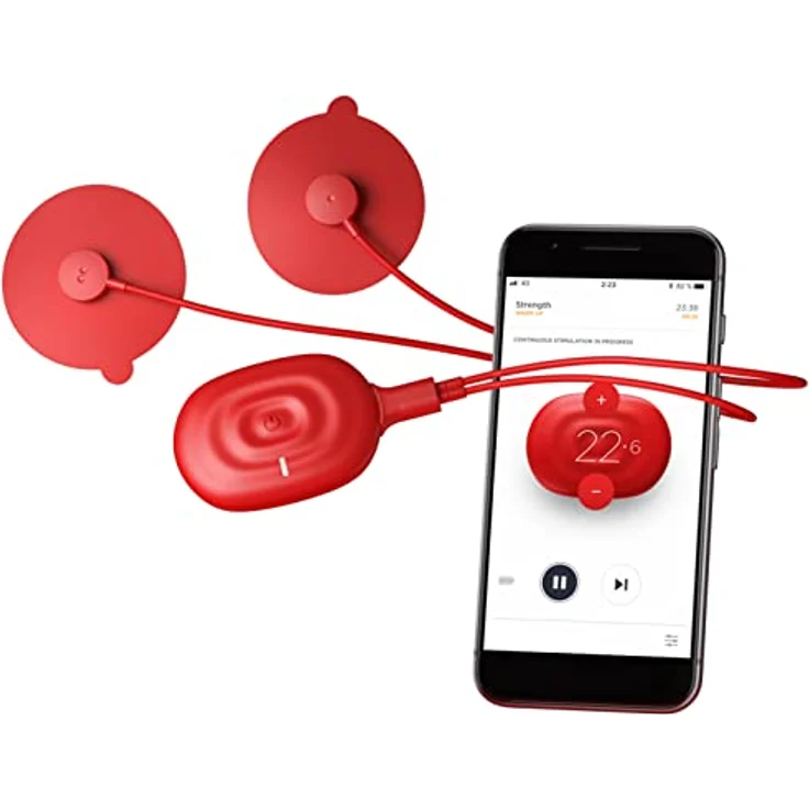 PowerDot 2.0 - Intelligenter elektrischer Muskelstimulator - TENS - UNO rot - App-gesteuerter kabelloser elektrischer Muskelstimulator - Erholung, Kraft, Schmerzen lindern – Bild 1
