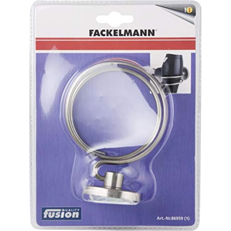 Fackelmann Föhnhalter 'Fusion', Wandmontage für Haartrockner, gebürstete Edelstahl-Optik, 10 x 8 x 13 cm – Bild 3