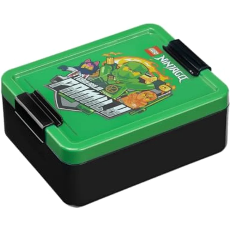 Room Copenhagen LEGO Lunchbox mit Fächern, langlebig, spülmaschinenfest, grün und schwarz, ideal für Snacks, Meal-Prep und Reisen – Bild 1