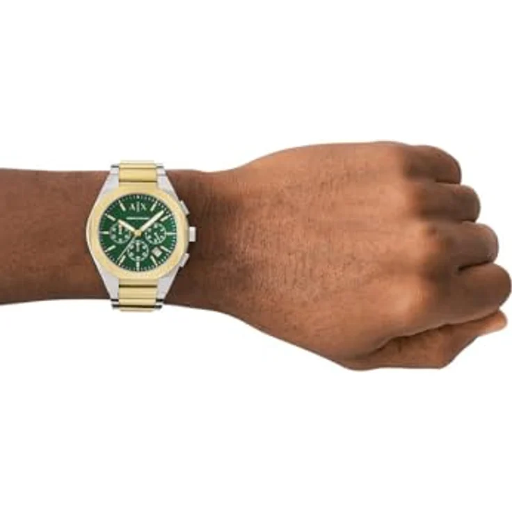 Armani Exchange Herren Analog Quarz Uhr mit Edelstahl Armband AX4184, 42-mm Gehäuse, grünes Zifferblatt, wasserdicht bis 50m – Bild 5
