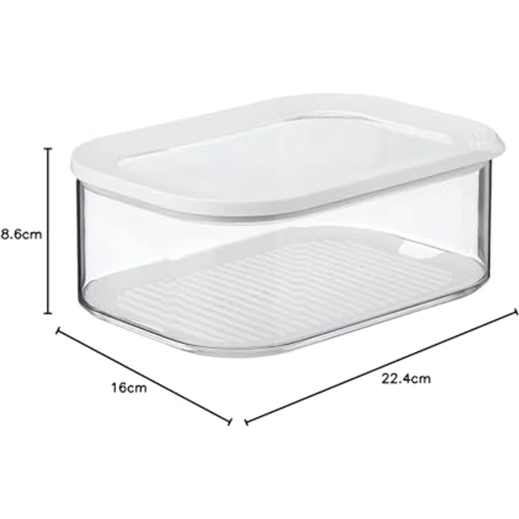 Mepal Käsedose Modula, 2000 ml, Antikondenseinsatz, spülmaschinengeeignet, Farbe: Nordic White – Bild 6