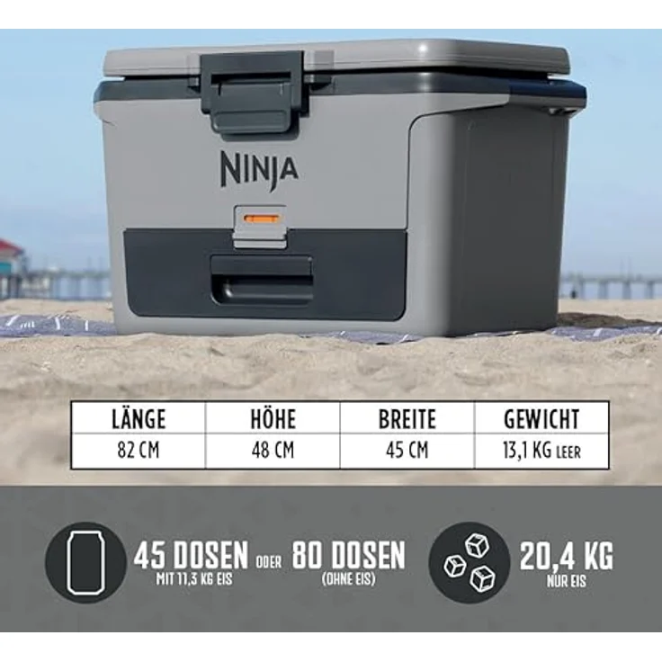 Ninja FrostVault, Kühlbox (47 l) mit langlebiger Eisspeicherung, separater Trockenzone, robust und transportabel – Bild 7
