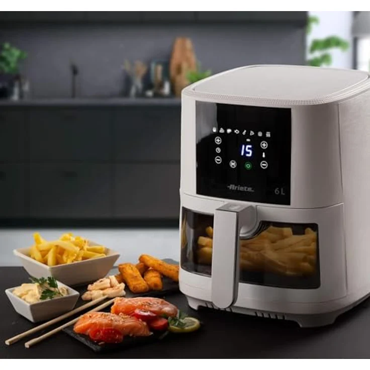 Ariete 4630 Heißluftfritteuse 9 l, 1500 W, 8 Programme, Grillfunktion, bis zu 3,5 kg Frittiergut, Temperatur bis zu 200 °C, transparenter Korb, schwarz – Bild 5