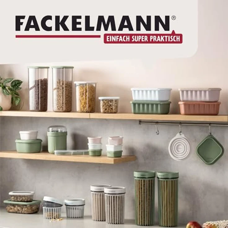 Fackelmann Flexibox Beige – 1000 ml Aufbewahrungsbox mit TPE-Deckel, robust, flexibel & spülmaschinengeeignet, Designed in Germany – Bild 2