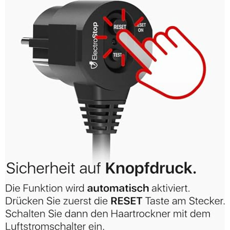 Valera Swiss Secure Jet 7600 professioneller Haartrockner mit Fehlerstromschutzschalter, PM-Pro Motor, Ionen-Generator, 3 Temperaturstufen, 2000 W, schwarz – Bild 3