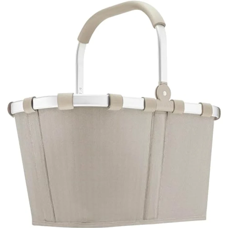 Reisenthel carrybag Shopper, zusammenklappbarer Einkaufskorb mit stabilem Aluminiumrahmen, wasserabweisendes Polyester, nude – Bild 1
