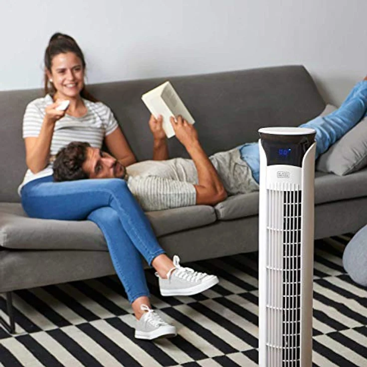 Black + Decker BXEFT49E Turmventilator, 45, Kunststoff, Mit Fernbedienung, 102 cm, weiß – Bild 3