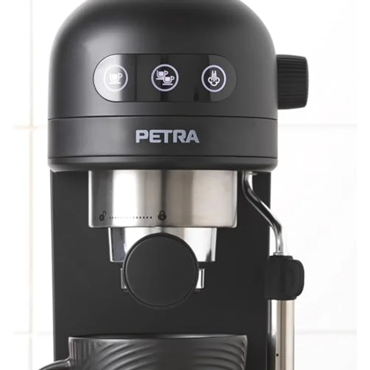 Petra PT5240BVDE Espresso Machine, Siebträgermaschine mit 15 bar Druckpumpe und Milchaufschäumer, Schwarz – Bild 8