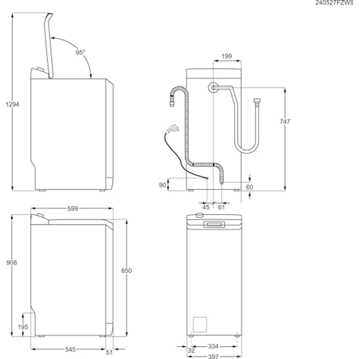 AEG 6000 ProSense® Waschmaschine LTR6N40260 – 6 kg, automatische Anpassung von Zeit, Wasser & Energie, schont Farben & Fasern – Bild 12