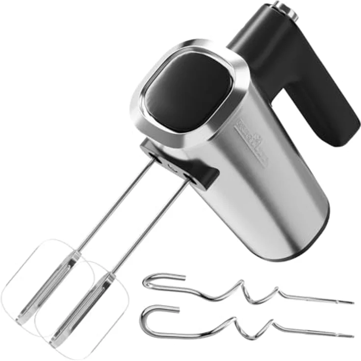 ProfiCook Handmixer PC-HM 1335, 400W mit 5 Geschwindigkeitsstufen und Turbo-Funktion, Edelstahlquirle und -knethaken – Bild 8