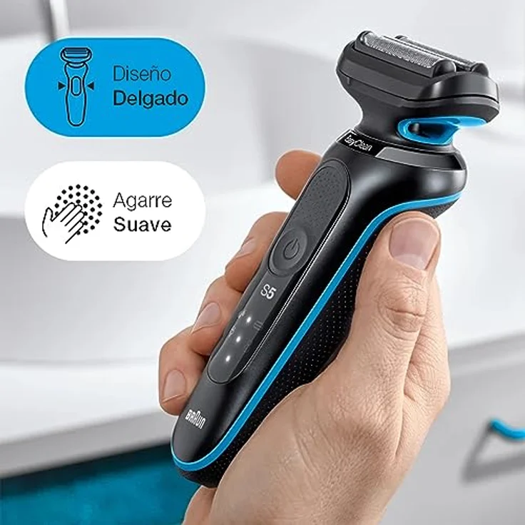 Braun Series 5 Rasierer für Herren, Elektrorasierer, EasyClean, Wet & Dry, wiederaufladbar & kabellos, Geschenk Mann, 51-B1000s, blau – Bild 3