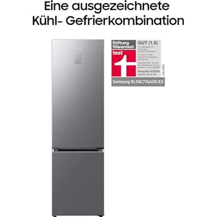 Samsung RL38C776ASR/EG Kühl-Gefrierkombination, freistehend, edelstahl, AI-Energy Mode (Smart Things), Höhe 203 cm, Energieklasse A – Bild 3
