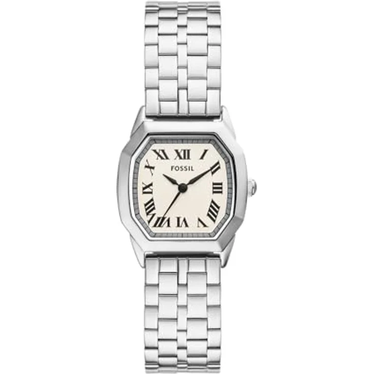 Fossil Damen Analog Quarz Uhr mit Edelstahl Armband ES5363, 27mm Gehäuse, cremefarbenes Zifferblatt, wasserdicht bis 30m – Bild 1