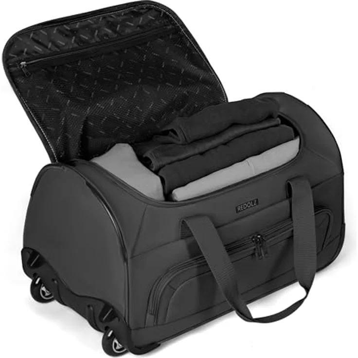 Redolz Duffle Essentials 2-Rollen Reisetasche, 28 cm, Schwarz, 39 l mit arretierbarem Griff und robustem Polyester – Bild 2
