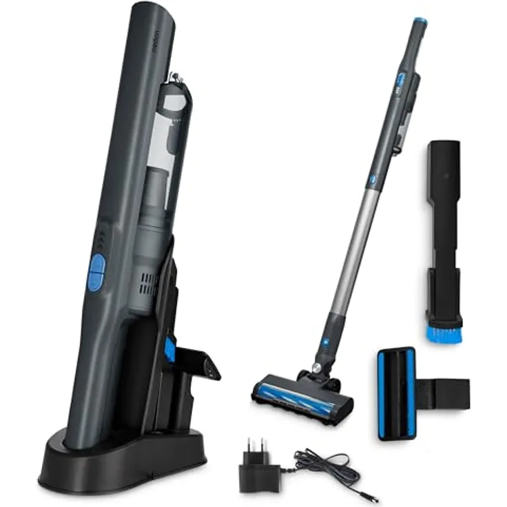 MEDION MD11515 2in1 Handstaubsauger, kabellos mit BLDC-Motor, HEPA-13 Filter, 20 kPA Saugleistung, grau