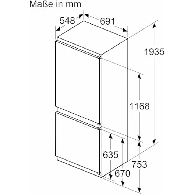 Siemens KB96NNSE0 iQ100 XXL Einbau-Kühl-Gefrier-Kombination, 193,5 x 69,1 cm, 285 L Kühlen + 98 L Gefrieren, XXL-Volumen 45% mehr Volumen, noFrost, hyperFresh, superCooling - schnell runterkühlen – Bild 3