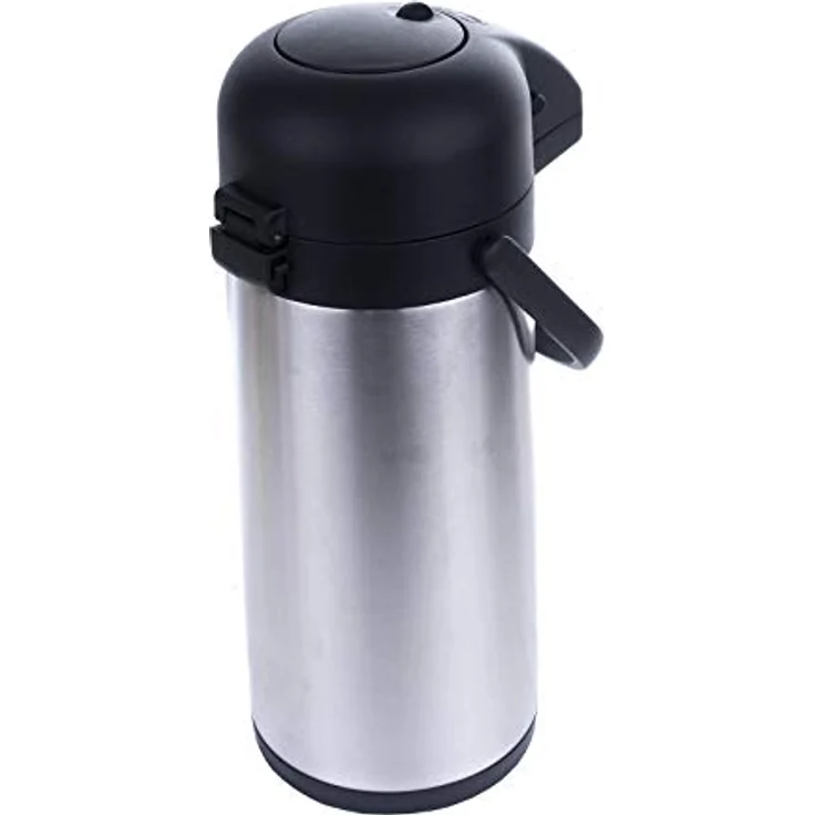 Haushalt International Thermo-Thermoskanne aus Edelstahl, doppelwandig, mit Pumpe, 3 Liter – Bild 4