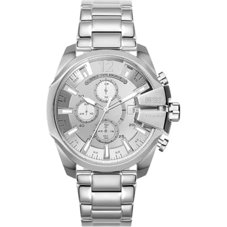 Diesel Herrenuhr Baby Chief Quarz/Chrono Uhrwerk 43 mm Gehäusegröße mit einem Edelstahlarmband DZ4652