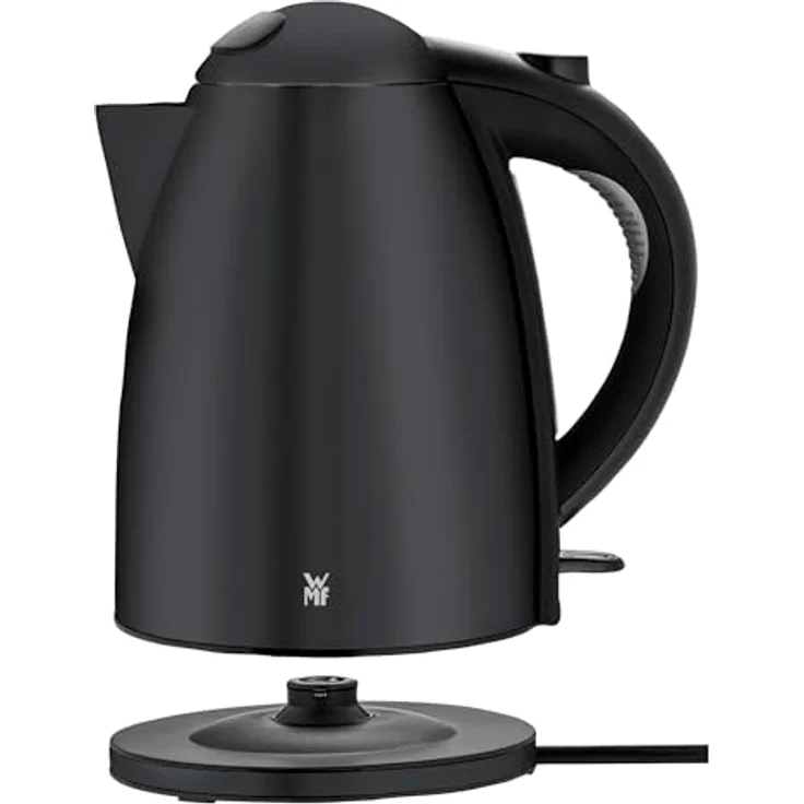 WMF Stelio Wasserkocher Edelstahl 1,7l, elektrischer Wasserkocher mit Kalkfilter, 2400 W, Wasserstandanzeige beleuchtet, edelstahl matt schwarz – Bild 5