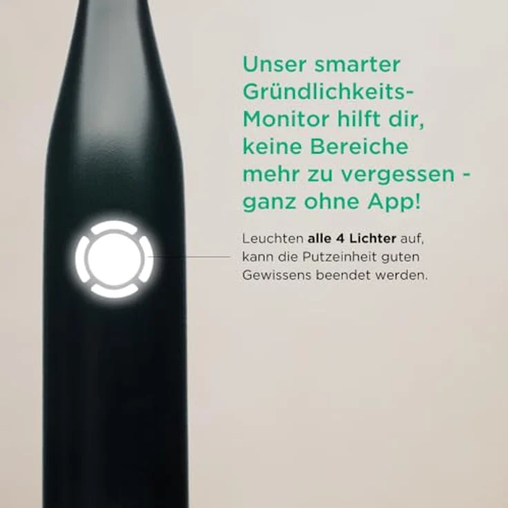 GUM Smart One elektrische Schallzahnbürste | 4 Putzmodi | Wiederaufladbarer Akku | inkl. 2 extra Bürstenköpfe und SOFT-PICKS PRO Probe M | Schwarz – Bild 4