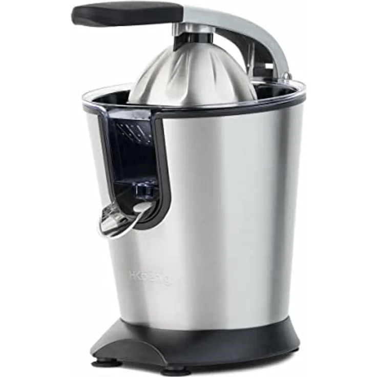 H.Koenig AGR80 Elektrische Zitruspresse mit Hebelarm - Anti-Tropfsystem - BPA frei - Spülmaschinenfest - 160 W - Edelstahlgehäuse – Bild 2